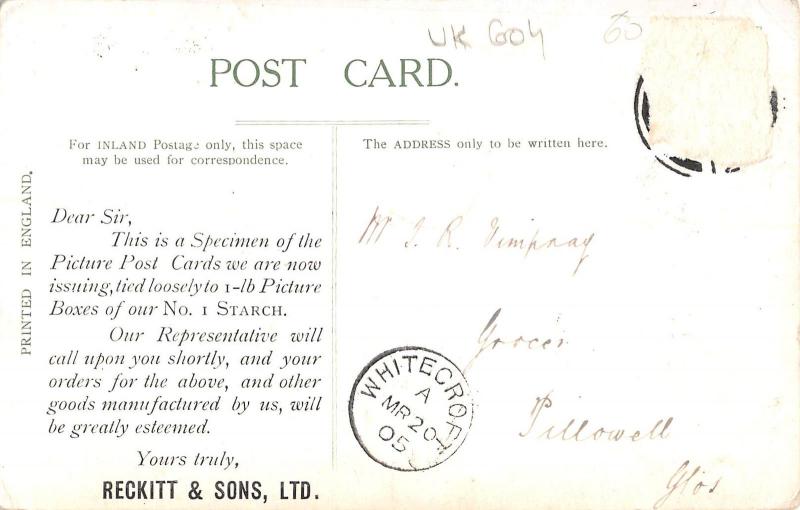 uk604 filey  uk Reckitt sons postcard manufacture advertising