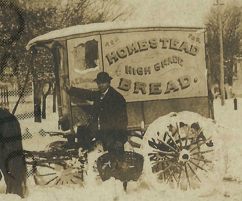 Pleasantville NEW JERSEY RPPC 1908 DELIVERY WAGON Homestead Bread Atlantic City