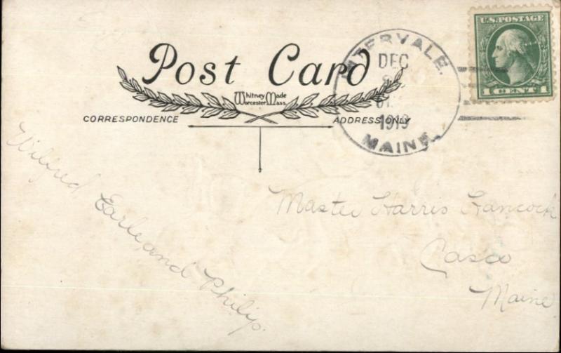 Christmas - Santa Claus Slips & Falls c1920 Whitney Postcard