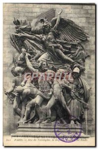 Old Postcard Paris Arc De Triomphe Rude