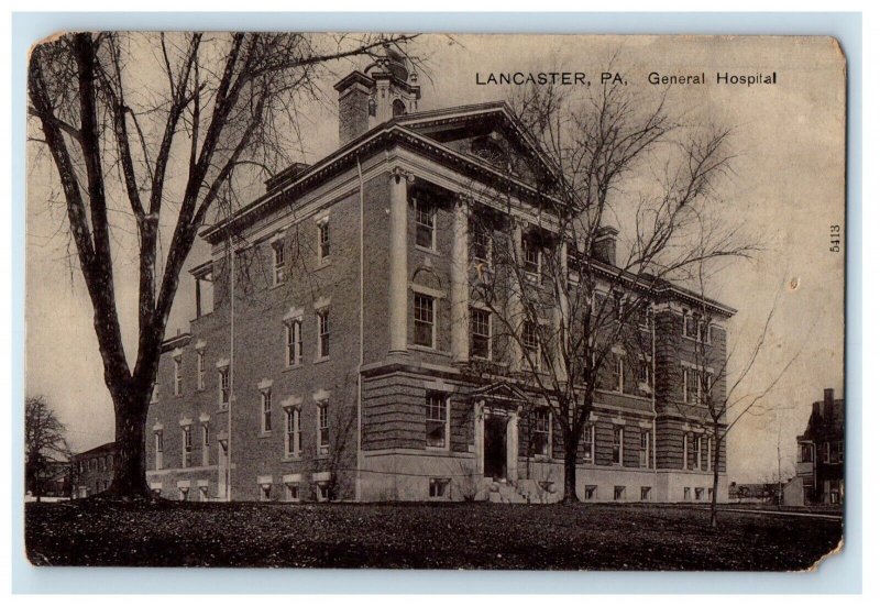 c1910 General Hospital, Lancaster Pennsylvania PA Unposted Antique Postcard 