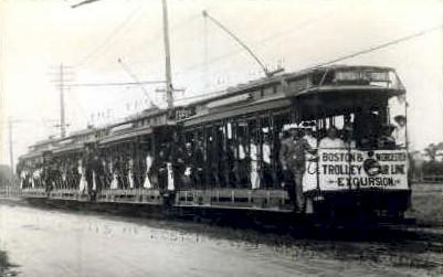 Repro - Boston Worcester Trolley Air Line Boston MA unused