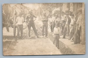 CHAMBERSBURG PA STREET WORK ANTIQUE REAL PHOTO POSTCARD RPPC