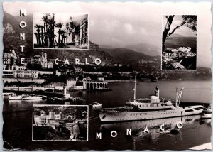 VINTAGE CONTINENTAL SIZED POSTCARD REAL PHOTO IMAGES OF MONTE CARLO MNACO 1959