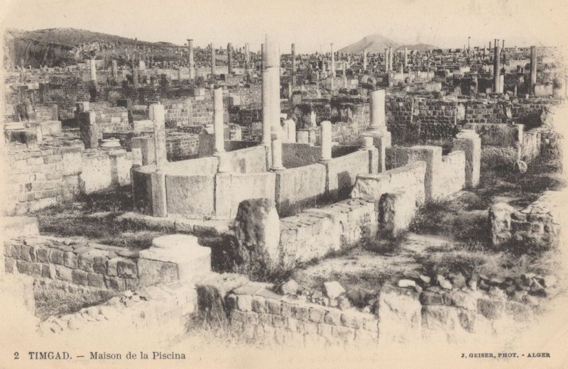 Timgad Algeria Maison Old Postcard