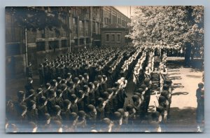 MILITARY PARADE VINTAGE REAL PHOTO POSTCARD RPPC