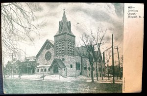 Vintage Postcard 1901-1907 Greystone Church, Elizabeth, New Jersey (NJ)