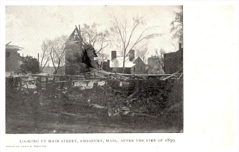massachusetts Amesbury Looking up Main Street after Fire 1899