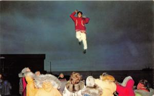 Kotzebue Alaska~Eskimo Blanket Toss~People Wearing Fur Coats~1960s Postcard