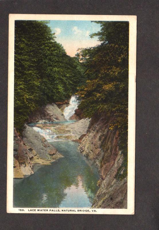 VA Lace Waterfalls Waterfall Water Fall Natural Bridge Virginia Postcard Vintage