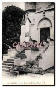 Old Postcard Loches Chateau Royal Entrance