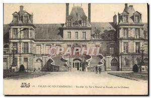 Postcard Old Palace of Fontainebleau Iron Horse has Staircase Facade and the ...