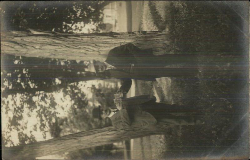 Men Drink from Glasses - Bad Homburg Mineral Water Written on Back RPPC