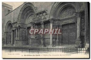 Postcard Old Saint Gilles Gard Church General Overview of the three portals