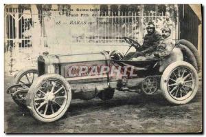 Postcard Old Automobile Circuit Seine Inferieure Baras on car Brasier