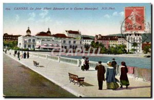 Cote d & # 39Azur - Cannes - la Jetee and Casino Munincipal - Old Postcard