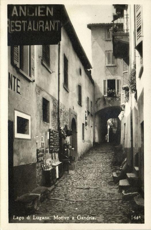 switzerland, LAGO di LUGANO, Motivo a Gandria (1930s) RPPC