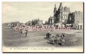 Old Postcard Villers sur Mer Beach and Villa Abadie