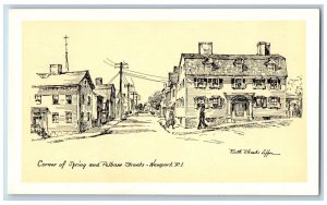 Newport Rhode Island RI Postcard Corner Spring And Pelham Streets c1910's