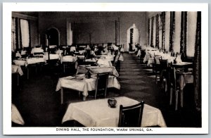 Vtg Warm Springs Georgia GA Dining Room Hall Foundation 1940s View Old Postcard