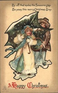 Tuck Christmas #1818 Fancy Boy & Girl c1910 Postcard