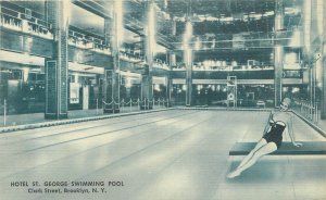 Postcard New York Brooklyn Hotel St. George Swimming Pool occupation 23-11311