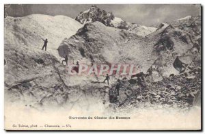 Postcard Old Traversee Mountaineering Glacier des Bossons