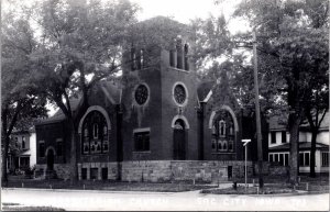 Real Photo Postcard Presbyterian Church in Sac City, Iowa