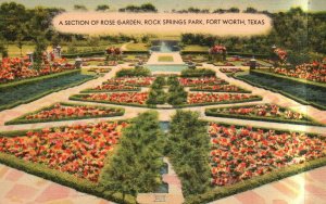 Rose Garden Rock Springs Park Fort Worth Texas TX Vintage Postcard c1930