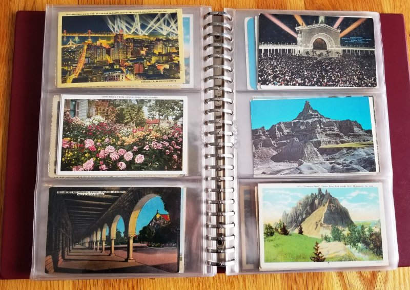 180 Vintage Post Cards in Post Card Album #1