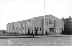 Brookings South Dakota~Armory & Auditorium~Seal Above Entrance~1940s RPPC