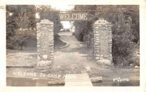 Camp Mack Indiana Welcome Gate Real Photo Antique Postcard K42056