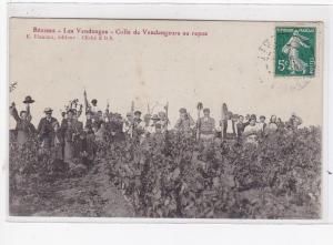 BEZIERS : les vendanges, colle de vendangeurs au repos - très bon état