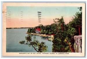 Thousand Islands Canada Postcard St. Lawrence River Napoleon's Hat 1949