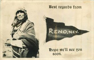 Native American Indian Greetings Reno Nevada #1821948 RPPC Photo Postcard 6683