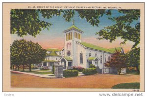 Exterior,  St. Mary's of The Mount, Catholic Church and Rectory,  Mt. Pocono,...