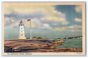 c1930's Sea View The Lighthouse Nassau Bahamas Vintage Unposted Postcard