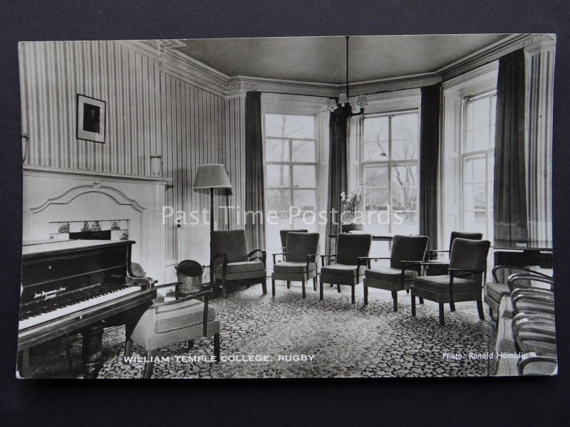 RUGBY William Temple College LOUNGE AREA c1960/70's RP Postcard by R. Hamblin