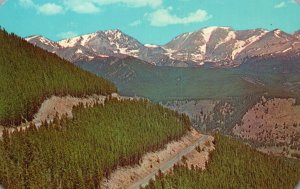 Vintage Postcard Mummy Range Trail Ridge Road Mountain National Park Colorado