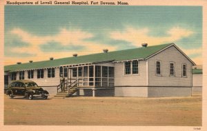 Vintage Postcard 1930's Headquarters Lovell General Hospital Fort Devens Mass.