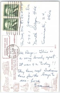 Vintage Knott's Berry Farm Indian Dancers Postcard with Teepee