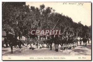 Old Postcard Militaria Alpine Corps Barracks Nice Saint Roch Alpine Battery