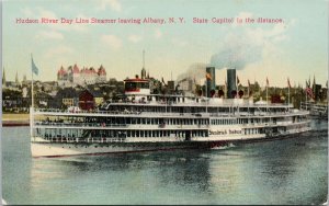 Hendrick Hudson River Day Line Steamer Albany NY New York Ship Postcard H15