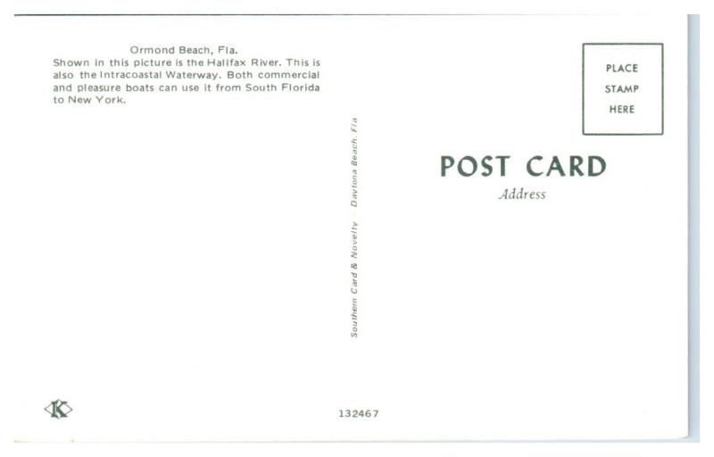 1960s Granada Ave. Bridge, Ormond Beach, FL Postcard