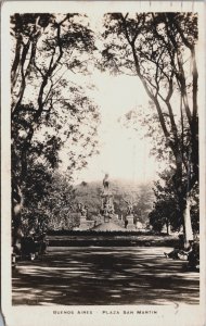 Argentina Buenos Aires Plaza San Martin Vintage RPPC C066