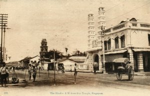 PC CPA SINGAPORE, THE HINDOO & MOHAMEDAN TEMPLE, Vintage Postcard (b19614)