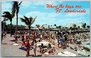 Fort Lauderdale Florida 1960s Postcard Beach Where The Boys Are 