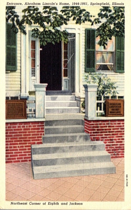 Illinois Springfield Abraham Lincoln's Home Entrance Curteich