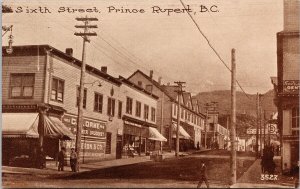 Sixth Street Prince Rupert BC British Columbia Unused Postcard H37