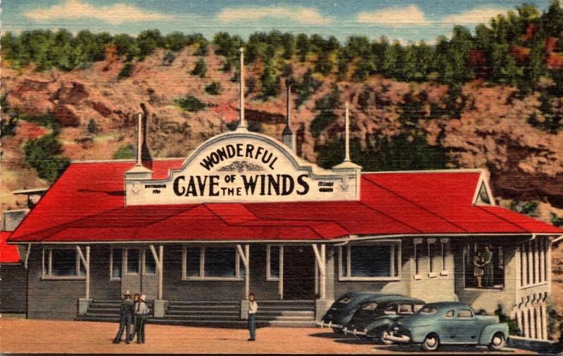 Colorado Manitou Springs Cave Of The Winds Entrance Curteich